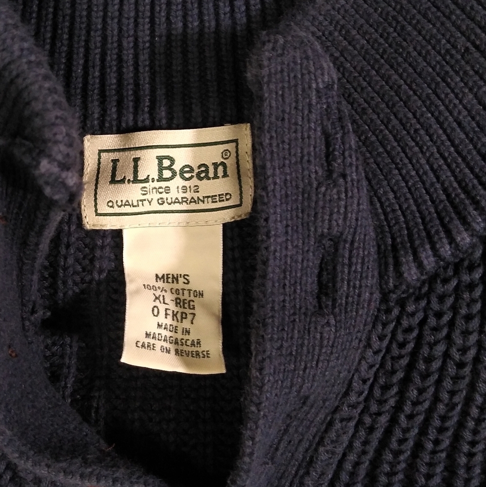 Vintage LL Bean Button Collar Sweater Oversized Fit XL - Picture 3 of 4